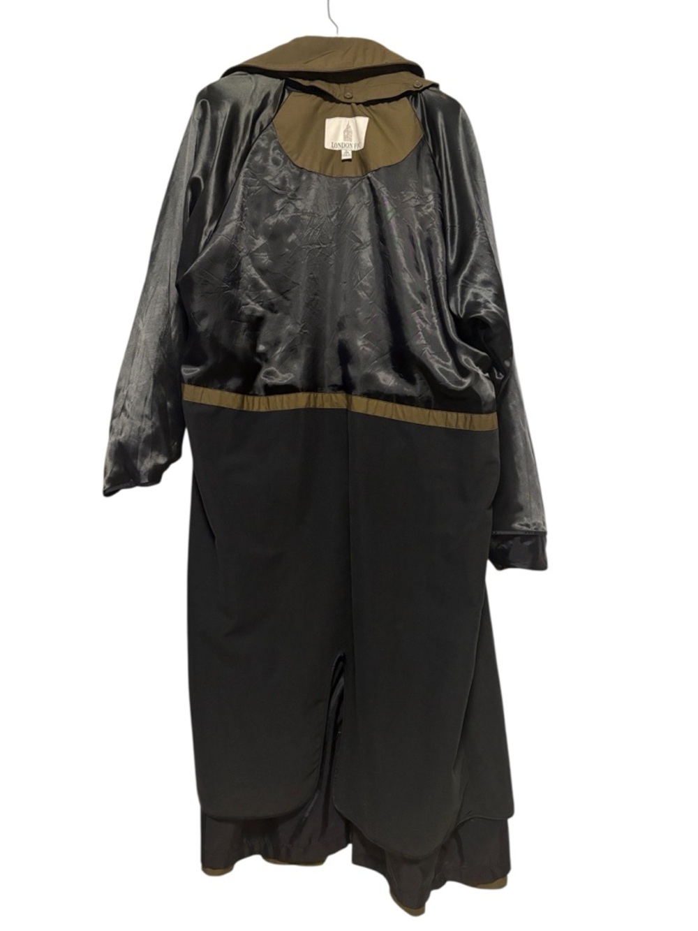 LONDON FOG Men’s Trench Coat Long Belted Suede Collar - Picture 12 of 12